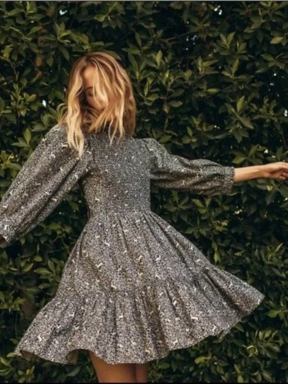 Doen Leda Dress in Blue Prancing Fawn XS